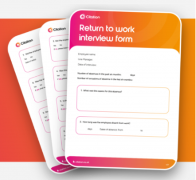 Free return to work template